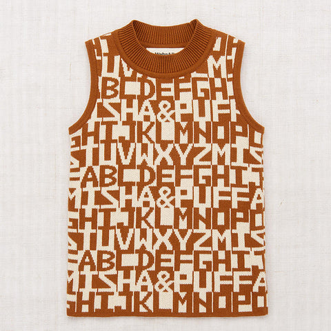 ・Misha&Puff（ミーシャアンドパフ）2024AW Mock Neck Shell -Acorn Alphabet- モックネックシェル