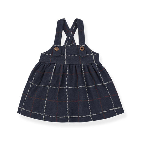 1 + in the family（ワンモア イン ザ ファミリー） 2025AW NINA -dark blue- overall skirt  オーバーオールスカート