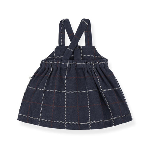1 + in the family（ワンモア イン ザ ファミリー） 2025AW NINA -dark blue- overall skirt  オーバーオールスカート