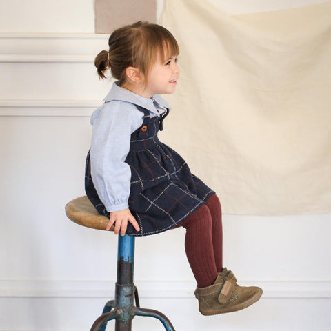 1 + in the family（ワンモア イン ザ ファミリー） 2025AW NINA -dark blue- overall skirt  オーバーオールスカート