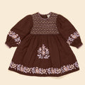 Apolina（アポリナ）2026AW NOEMIE EMBROIDERED DRESS - DARK CHOCOLATE -　キッズワンピース.