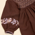 Apolina（アポリナ）2026AW NOEMIE EMBROIDERED DRESS - DARK CHOCOLATE -　キッズワンピース.