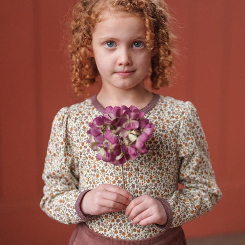 Little Cotton Clothes（リトルコットンクローズ）2025AW Organic Pointelle T-shirt Prairie Floral　オーガニックTシャツ