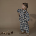 【D1】organic zoo（オーガニックズー）2026AW Fog Blue Gingham Lodge Shirt 長袖シャツ、ブラウス.