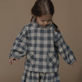 【D1】organic zoo（オーガニックズー）2026AW Fog Blue Gingham Lodge Shirt 長袖シャツ、ブラウス.