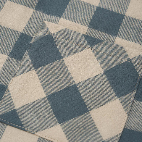 【D1】organic zoo（オーガニックズー）2026AW Fog Blue Gingham Lodge Shirt 長袖シャツ、ブラウス.