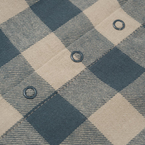 【D1】organic zoo（オーガニックズー）2026AW Fog Blue Gingham  Onesie ロンパース、ボディスーツ