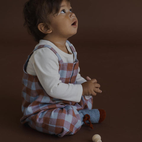 【D1】organic zoo（オーガニックズー）2026AW Maple Gingham Salopettes 6-12M サロペット