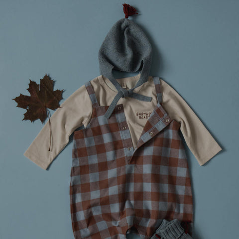 【D1】organic zoo（オーガニックズー）2026AW Maple Gingham Salopettes 6-12M サロペット