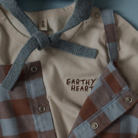 【D1】organic zoo（オーガニックズー）2026AW Maple Gingham Salopettes 6-12M サロペット
