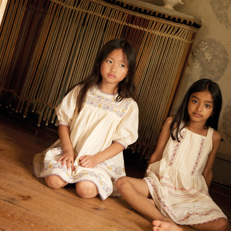 High Summer】Apolina(アポリナ)2026SS Patsy Ribbons Dress - Cream High Summer】Apolina(アポリナ)2026SS Patsy Ribbons Dress - Cream