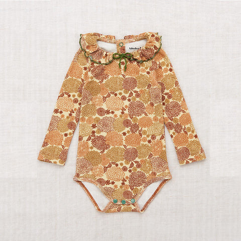 【W-d1】Misha&Puff（ミーシャアンドパフ）2024AW Pattie Onesie -Alabaster Chrysanthemum- 長袖ロンパース