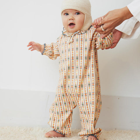 【D2】Misha&Puff（ミーシャアンドパフ）2024AW  Pierrot Onesie - Licorice Bohemia- 長袖カバーオール