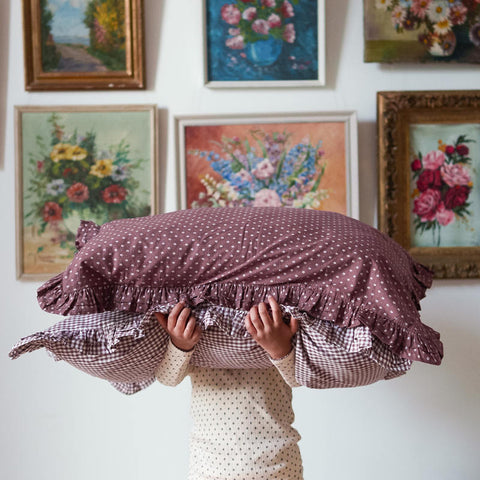 Little Cotton Clothes（リトルコットンクローズ）2026AW Pillowcase Sugarplum Check 枕カバー、ピローケース