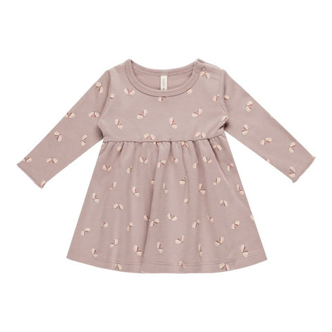 【D2】Quincy Mae（クインシーメイ）2024AW LONG SLEEVE BABY DRESS　BUTTERFLIES  蝶柄ベビーワンピース