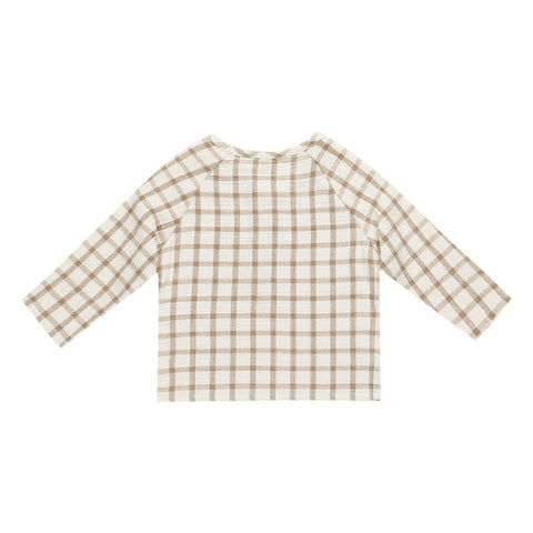 【D2】Quincy Mae（クインシーメイ）2024AW　ZION SHIRT CINNAMON PLAID  チェック柄長袖シャツ