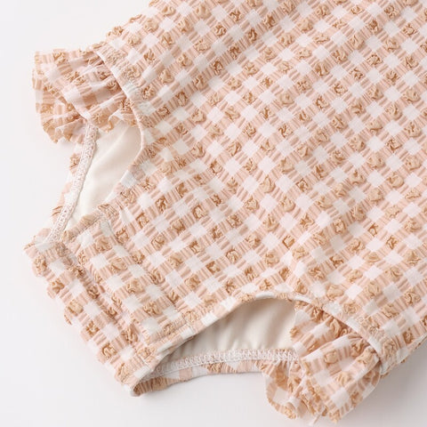 【D1】Quincy Mae（クインシーメイ）2026SS  CATALINA ONE-PIECE  -MELON CHECK-　チェック柄ワンピース水着