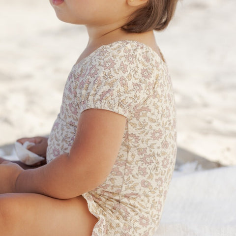 【D1】Quincy Mae（クインシーメイ）2026SS  CATALINA ONE-PIECE  -DAHLIA-　花柄ワンピース水着