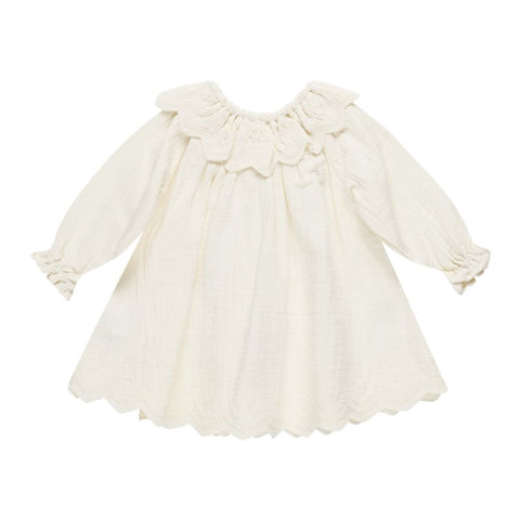 【D2】Quincy Mae（クインシーメイ）2024AW  LONG SLEEVE ISLA DRESS   IVORY ワンピース