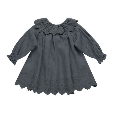 Quincy Mae 2024AW RUFFLE COLLAR BUTTON DRESS