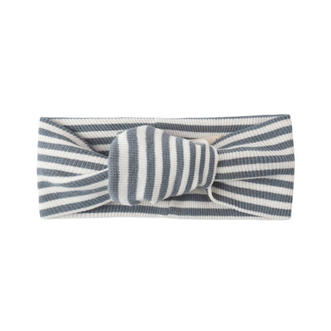 【D3】Quincy Mae（クインシーメイ）2026SS KNOTTED HEADBAND   -OCEAN STRIPE-  ベビーターバン（ヘアバンド）