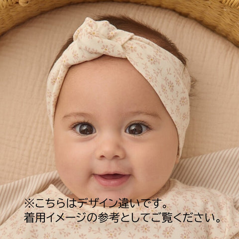 【D3】Quincy Mae（クインシーメイ）2026SS KNOTTED HEADBAND   -OCEAN STRIPE-  ベビーターバン（ヘアバンド）