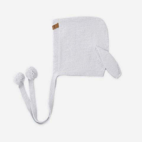 【D1】Quincy Mae（クインシーメイ）2026SS   BUNNY KNIT BONNET    -HEATHERED SKY-  うさぎ耳ボンネット、ベビーニット帽