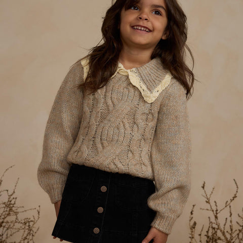 【D2】Rylee & Cru （ライリーアンドクルー）2024AW ALICE SWEATER  HEATHERED SAND　襟付きセーター