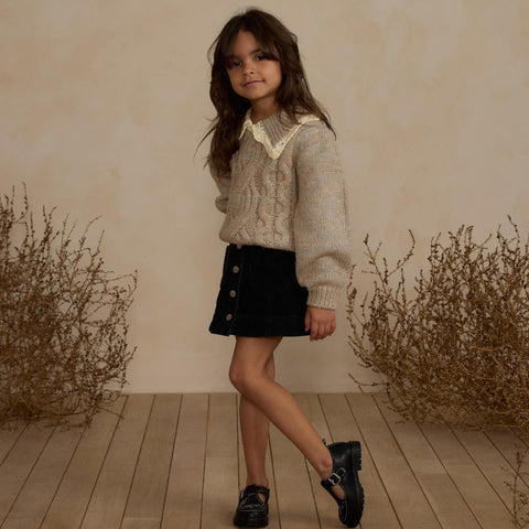 【D2】Rylee & Cru （ライリーアンドクルー）2024AW ALICE SWEATER  HEATHERED SAND　襟付きセーター