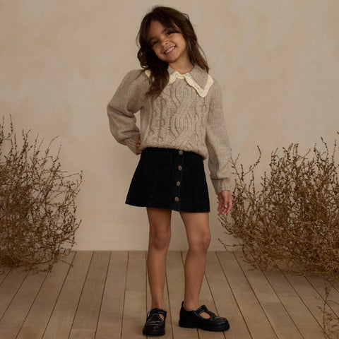 【D2】Rylee & Cru （ライリーアンドクルー）2024AW ALICE SWEATER  HEATHERED SAND　襟付きセーター