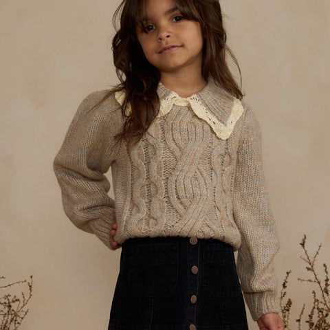 【D2】Rylee & Cru （ライリーアンドクルー）2024AW ALICE SWEATER  HEATHERED SAND　襟付きセーター