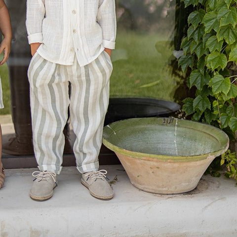 1 + in the family（ワンモア イン ザ ファミリー） 2026SS  REGENCOS -beige- ストライプ柄パンツ