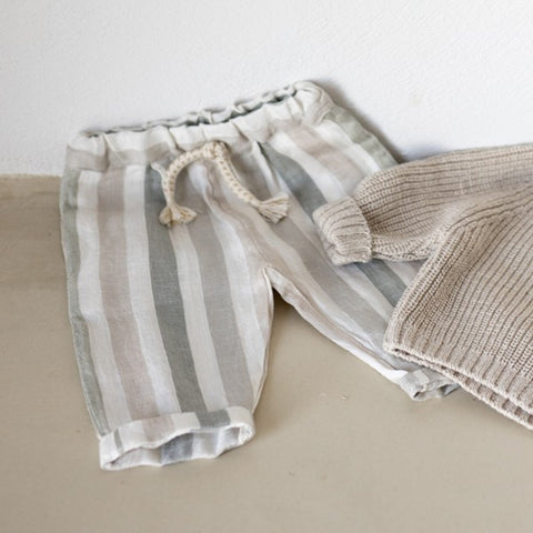 1 + in the family（ワンモア イン ザ ファミリー） 2026SS  REGENCOS -beige- ストライプ柄パンツ