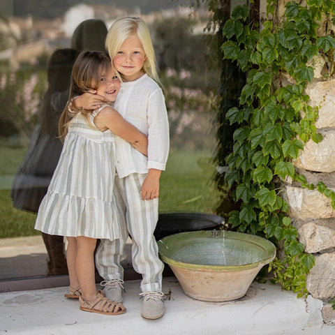 1 + in the family（ワンモア イン ザ ファミリー） 2026SS  REGENCOS -beige- ストライプ柄パンツ