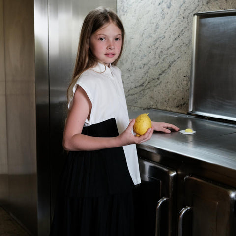 WOLF&RITA（ウルフアンドリタ） 2026SS ROSA BLOUSE -ash- プリーツ使いバイカラーブラウス