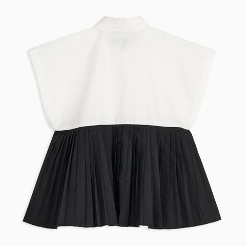 WOLF&RITA（ウルフアンドリタ） 2026SS ROSA BLOUSE -ash- プリーツ使いバイカラーブラウス