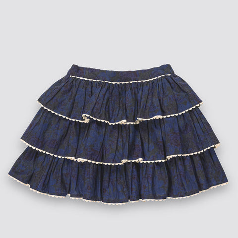 Little Cotton Clothes（リトルコットンクローズ）2026AW Rita Rara Skirt Midnight  ティアードスカート