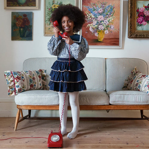 Little Cotton Clothes（リトルコットンクローズ）2026AW Rita Rara Skirt Midnight  ティアードスカート
