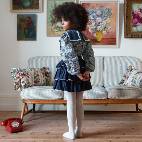 Little Cotton Clothes（リトルコットンクローズ）2026AW Rita Rara Skirt Midnight  ティアードスカート