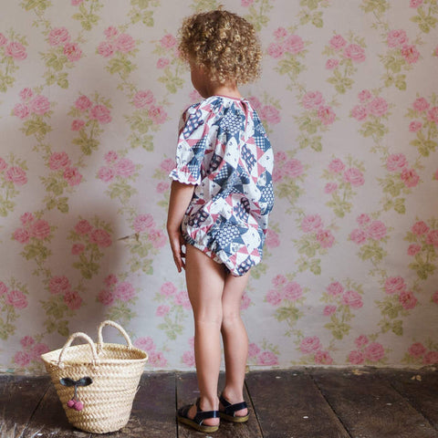 Little Cotton Clothes（リトルコットンクローズ）2026SS Romy Romper Patchwork Floral ロンパース