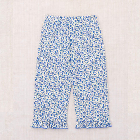 【D1】Misha&Puff（ミーシャアンドパフ）2026SS RUFFLE PEDAL PUSHER -BLUE RIBBON LISSE FIELDS- 裾フリルパンツ