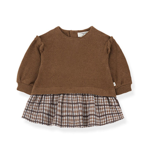 1 + in the family（ワンモア イン ザ ファミリー） 2025AW SABINE -castagna- dress 異素材ドレス、ドッキングワンピース