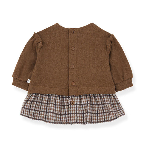 1 + in the family（ワンモア イン ザ ファミリー） 2025AW SABINE -castagna- dress 異素材ドレス、ドッキングワンピース