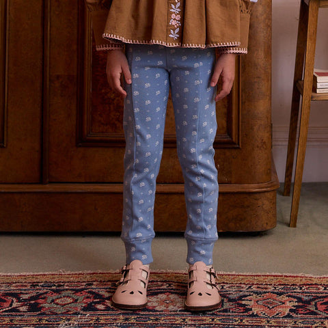 Apolina（アポリナ）2026AW SANDY SLIM JERSEY PANT - MOUNTAIN CALICO BLUE -　キッズパンツ