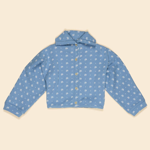 Apolina（アポリナ）2026AW SELINA JERSEY CARDIGAN - MOUNTAIN CALICO BLUE -　キッズカーディガン.