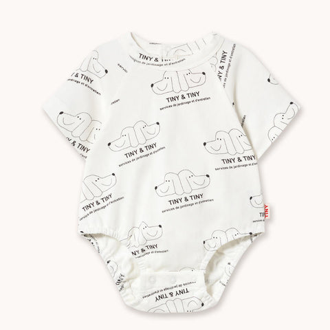 【drop1】TINYCOTTONS / タイニーコットンズ 2026SS TINY & TINY KNITTED BODY ラグラン半袖ロンパース