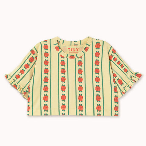 【drop1】TINYCOTTONS / タイニーコットンズ 2026SS ROSE PATTERN CROP TEE 半袖クロップTシャツ