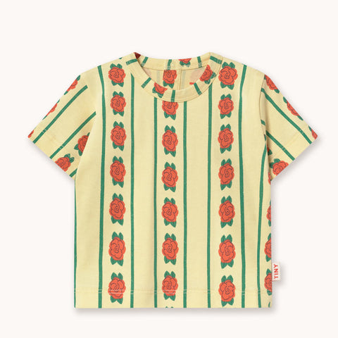 【drop1】TINYCOTTONS / タイニーコットンズ 2026SS ROSE PATTERN KNITTED BABY TEE ベビー半袖Tシャツ