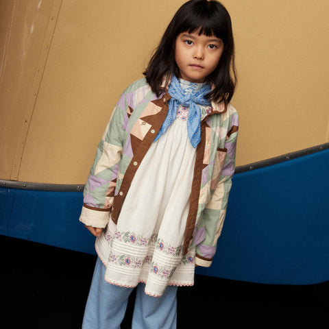 Apolina（アポリナ）2026AW STEVIE LS DRESS - MILK-CREAM -　キッズワンピース