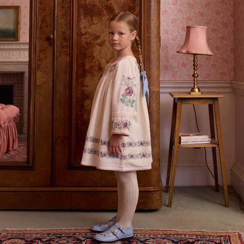 Apolina（アポリナ）2026AW STEVIE LS DRESS - MILK-CREAM -　キッズワンピース